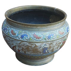 Japanese Meiji Period Champleve Enameled Bronze Jardiniere, Circa 1870s