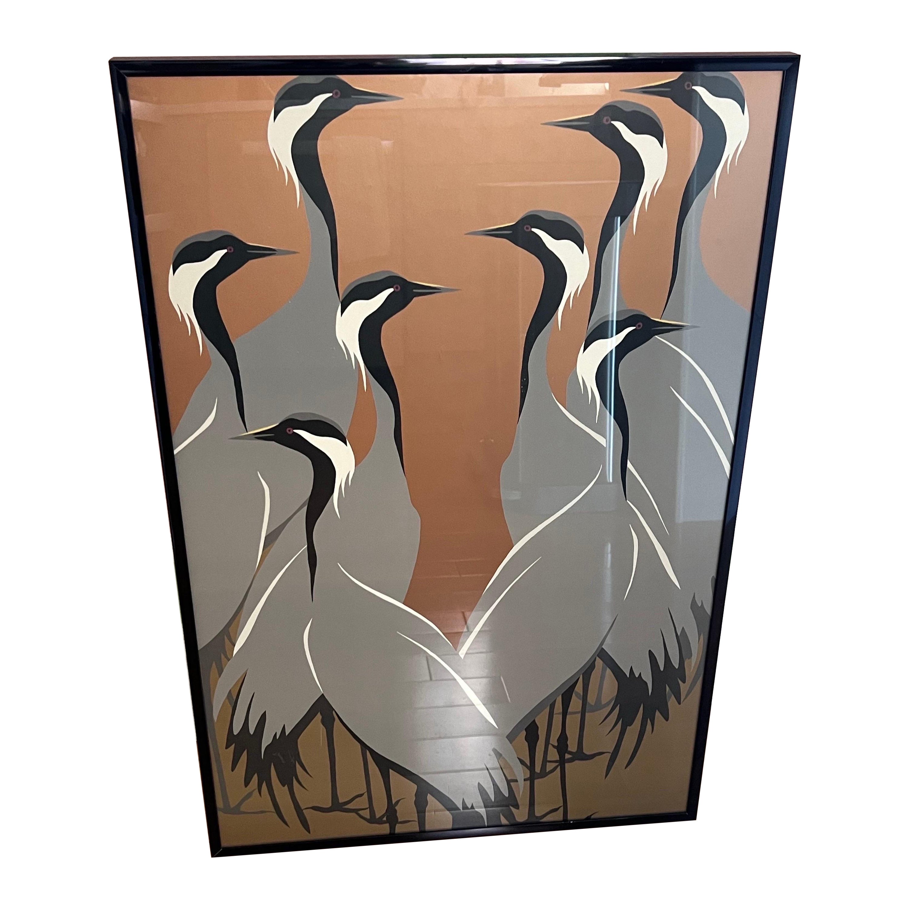 1980 Asian Crane Wall Art Print