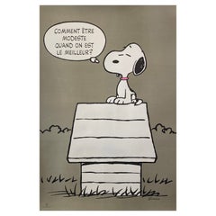 Mid-Century SNOOPY Original Vintage French Poster, 1958 by Schulz