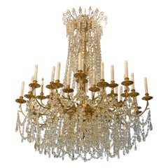 Baccarat (att) ceiling lamp. Bronze, glass. France, late 19th century.