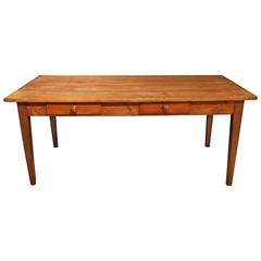 Attractive French Mid-19th Century Rustic Cherrywood Farmhouse Table