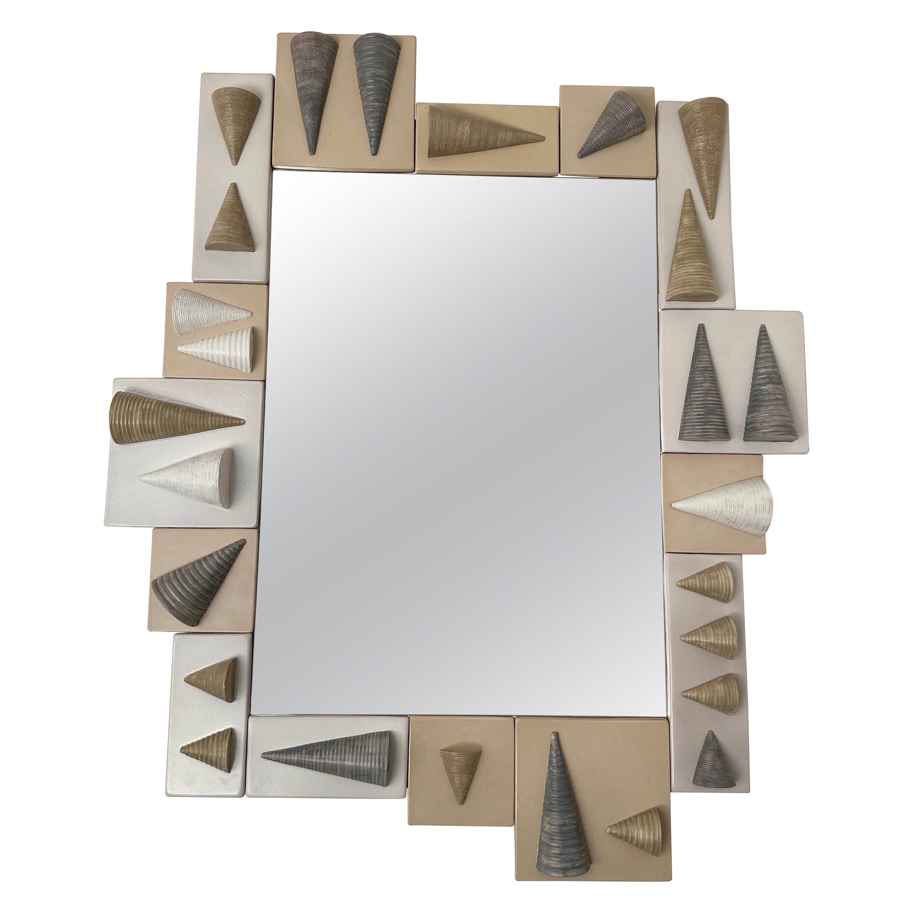 Large Contemporary Cone Ceramic Mirror by Antonio Cagianelli, Italy For Sale