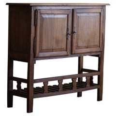 Primitive Hand-Crafted Oak Cabinet, Made by a French Cabinetmaker, Early 20th C