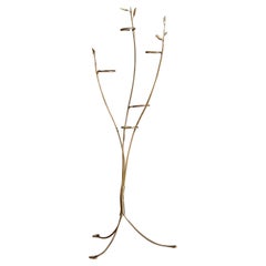 Midcentury golden brass vase holder, Italy 1950