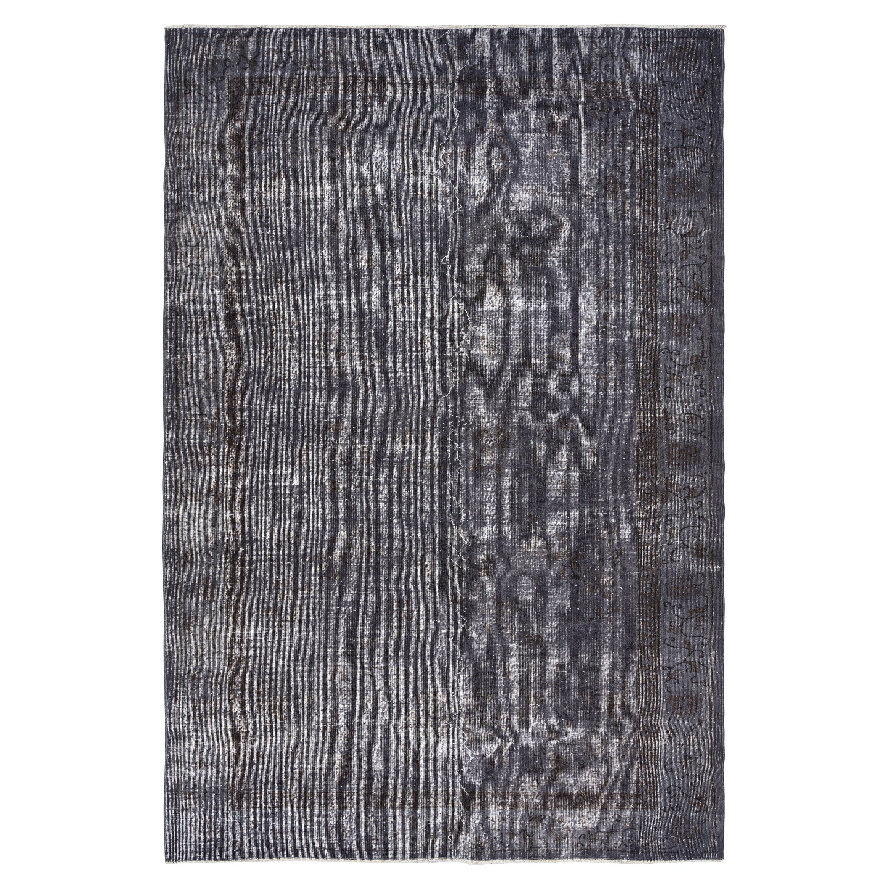 7x10.7 ft Modern Gray Area Rug for Living Room, Handmade Turkish Carpet (tapis turc fait à la main)