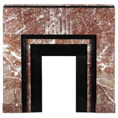 Belgian Art Deco Marble Fireplace Surround Black And Belgian Ardenne Marble