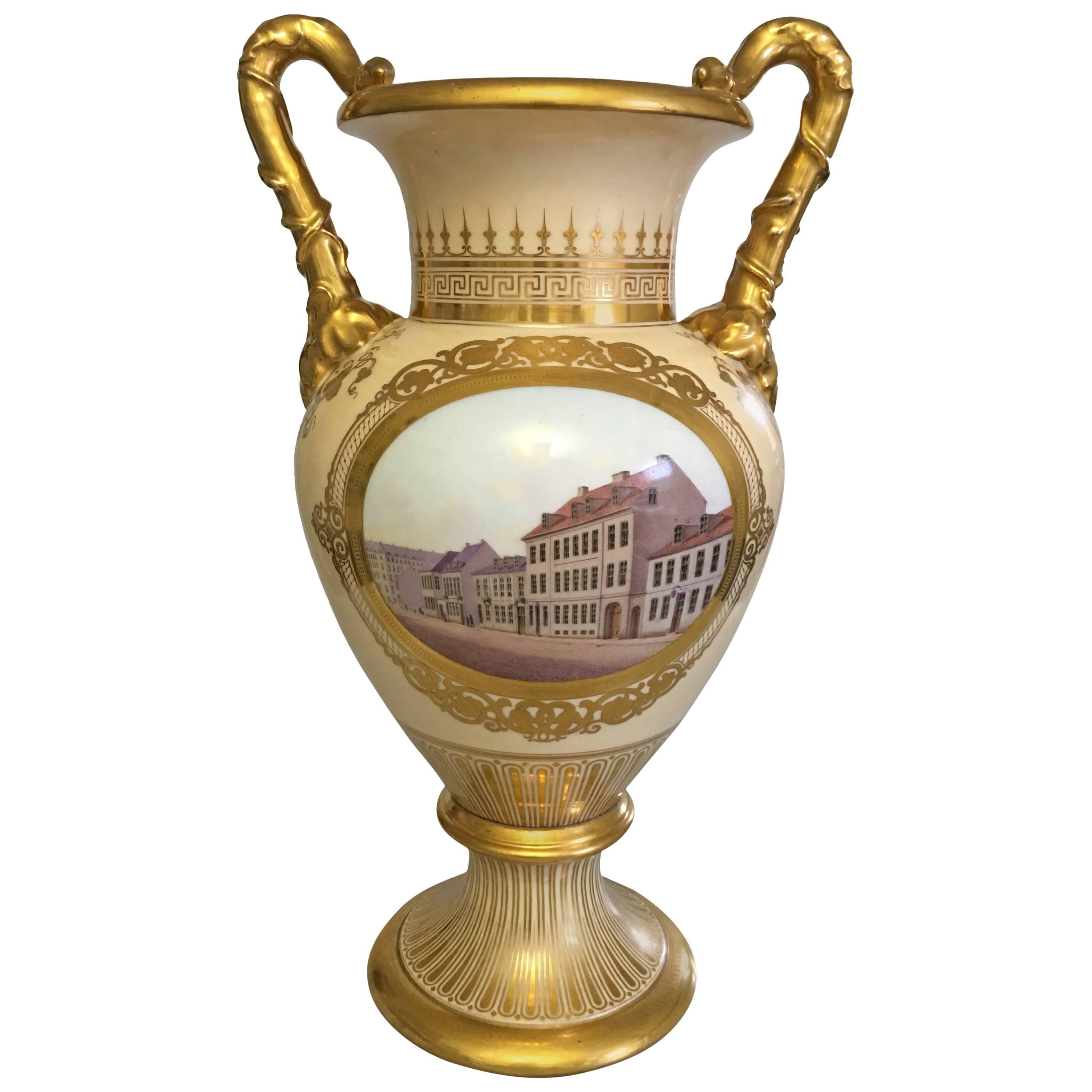 19th Century Bing & Grondahl Ornamental Two-Handled Vase  For Sale