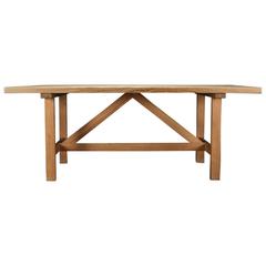 Nice and Massive Oregon Pine Dining Table with Wonderful Slat Extension 11