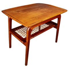 Danish Teak Rattan Coffee Table By Arne Hormand-Olsen For Mogens Kold Vintage