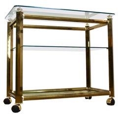 Extraordinary Ponti & Terenghi Brass and Nickel Bar Cart, Italy