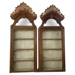 18th Century Italian Pair of Baroque Pinewood Libraries - Antique Book Cabinets