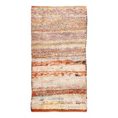Beautiful Small Rag Texture Mid Century Vintage Moroccan Carpet 4' x 6'5"
