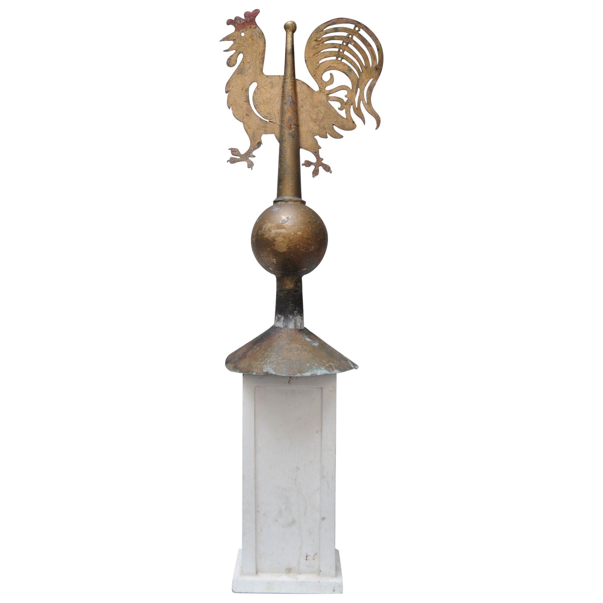 Antique German Rooster Mounted Weathervane