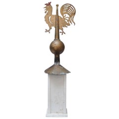Antique German Rooster Mounted Weathervane