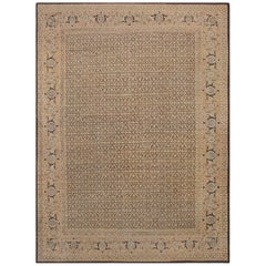 Large Size Antique Brown Background Persian Tabriz Area Rug 13' x 17'4"