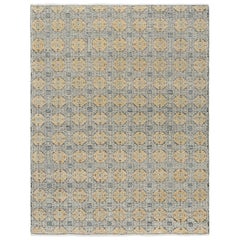 Rug & Kilim’s Khotan Style Rug in Blue with Gold Rosette Medallions