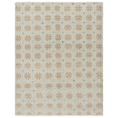 Rug & Kilim’s Khotan Style Rug in Light Blue with Beige-Brown Rosette Medallions
