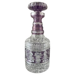 Amethyst Cut To Clear Crystal Decanter