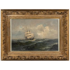 19th century framed Dutch European Marine Scene Painting