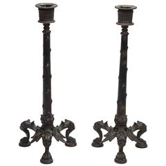 Two Neo-Pompeian Style Candlesticks