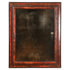 Antique Dutch Baroque Tortoiseshell Veneered & Ripple-Molded Ebonized Mirror, 17/18thc.