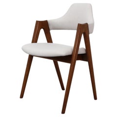 1958 Kai Kristiansen "Compass" Chair with Teak Frame and Bone Upholstery