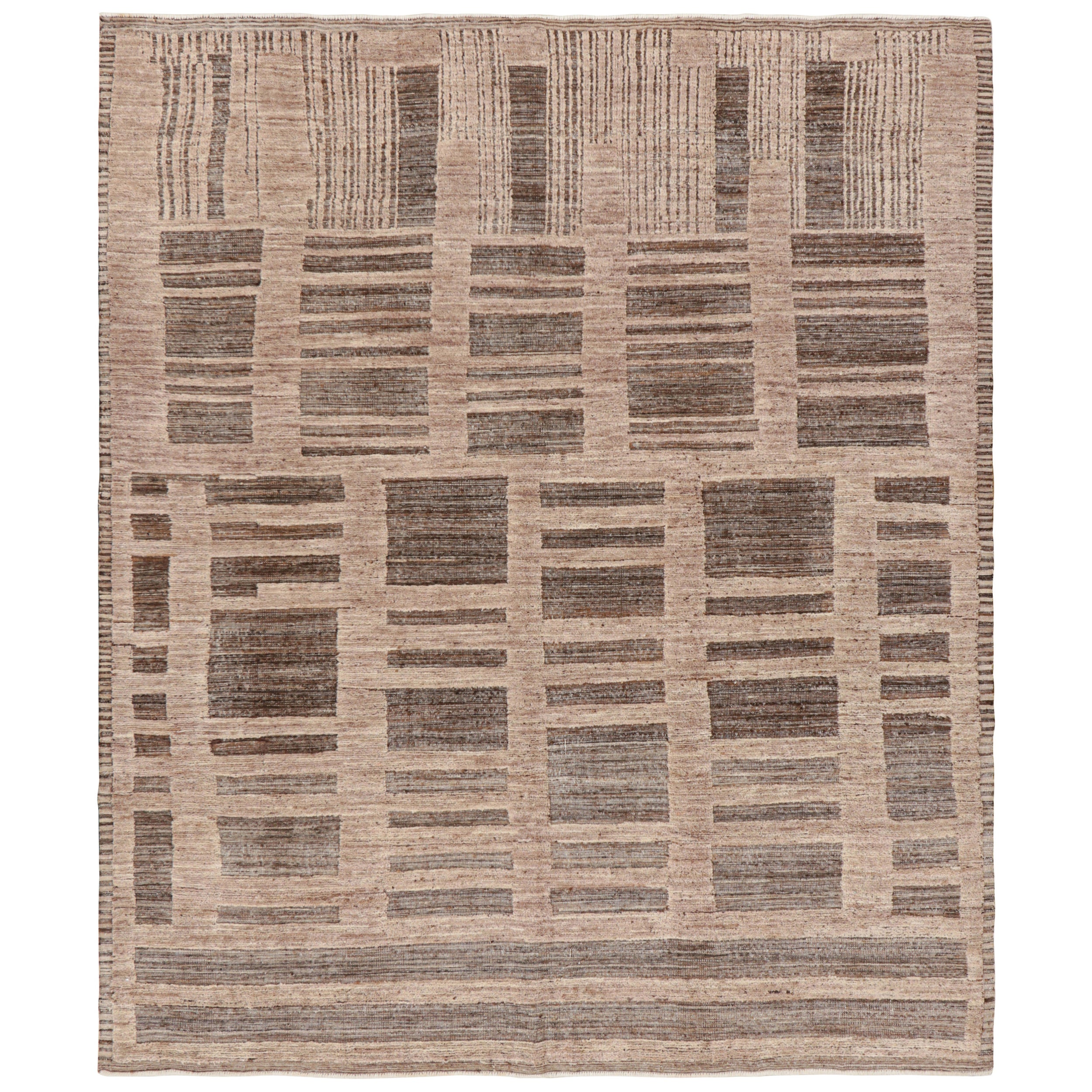 Rug & Kilim’s Moroccan Style Rug in Beige-Brown with Geometric Patterns