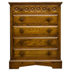 Antique Style Vintage Oak Chest Of Drawers
