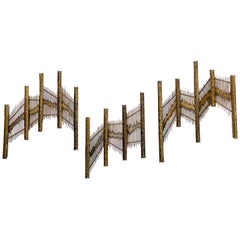 Mid-Century Modern 3-Piece Brutalist Style Metal Art by A. Raphael