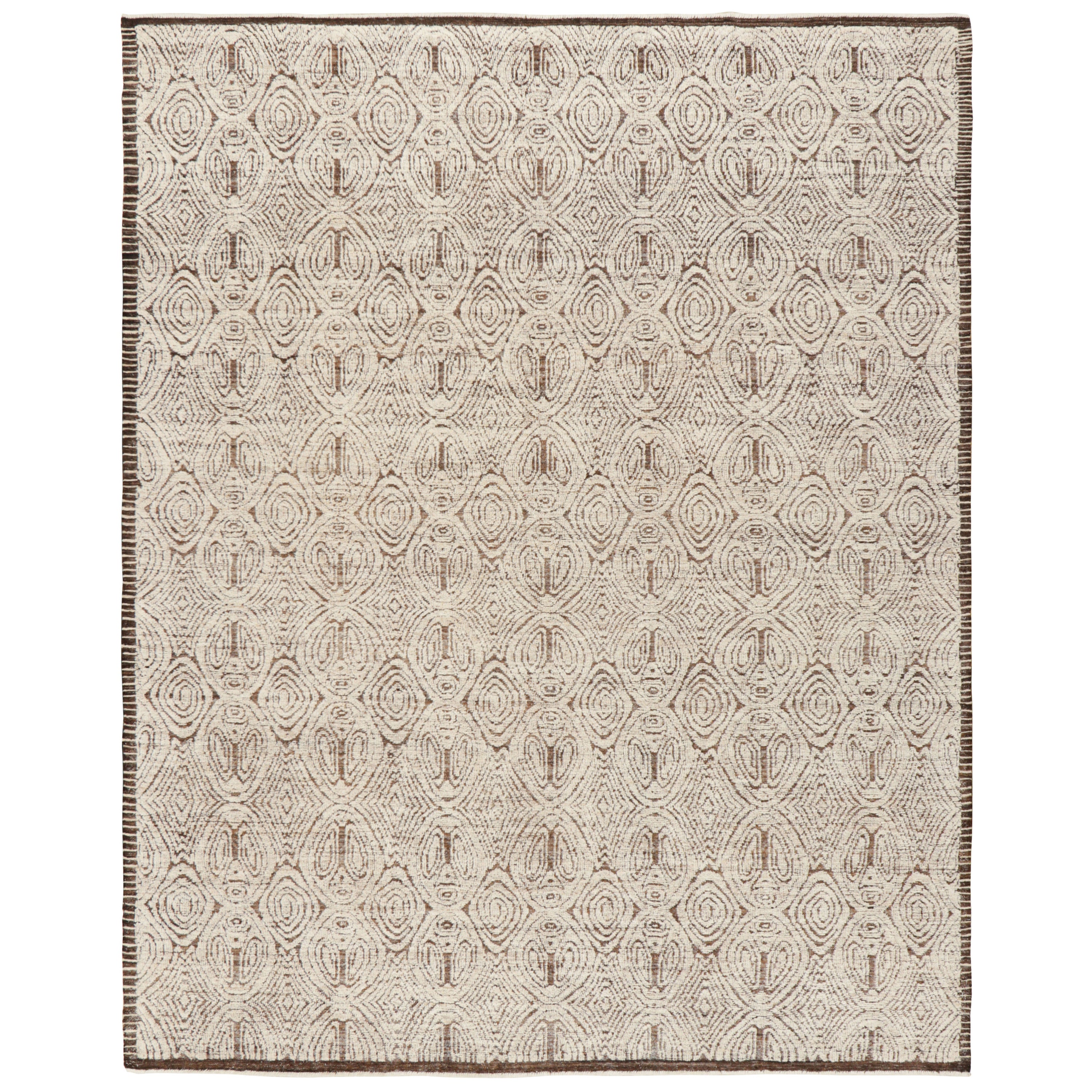 Rug & Kilim’s Moroccan Style Rug in Beige-Brown with Geometric Patterns