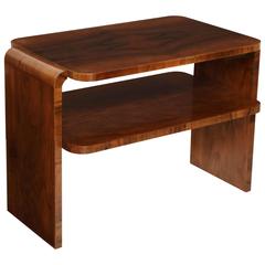 French Walnut Art Deco Two Tiered Table