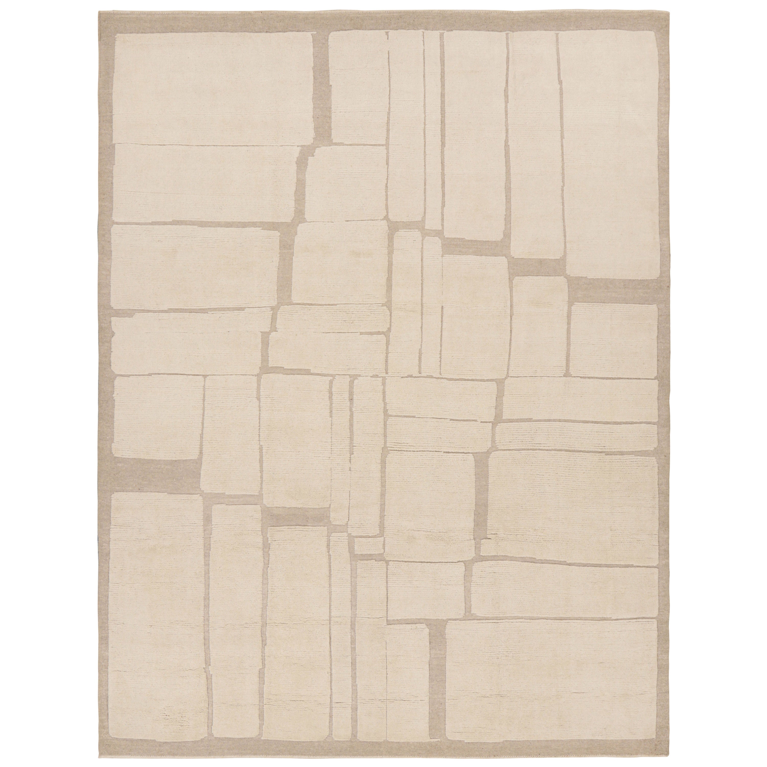 Rug & Kilim’s Moroccan Style Rug in Beige-Brown with Geometric Patterns