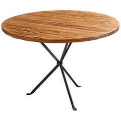 Table de salle à manger Cleo Baldon, chêne, fer, États-Unis, années 1960