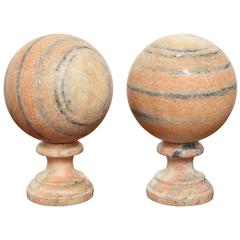 Pair of Marble Balls on Stand