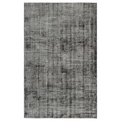 Tapis turc vintage à motifs noirs et blancs, de Rug & Kilim