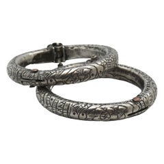 A Pair of Silver Bracelets, Jewelry for Women in Morocco Circa 1900