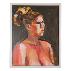 Quadro a olio di metà secolo raffigurante una donna di David Park, incorniciato