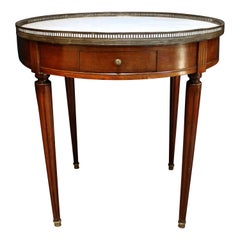 Late 19th Century Louis XVI Style French Marble Top Bouillotte Table