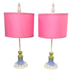 Una coppia di lampade Vintage By dipinte a mano e stravaganti
