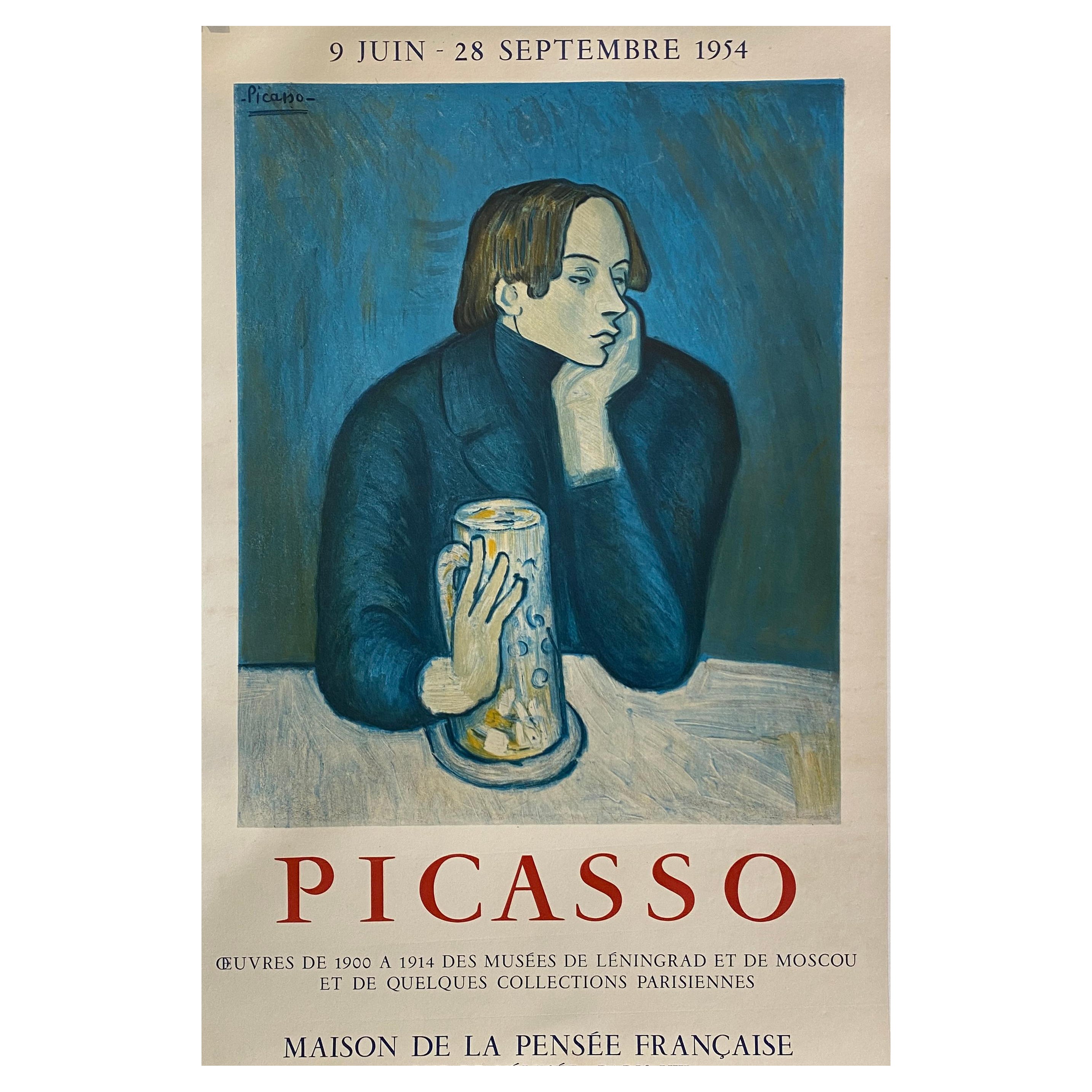 Cartel Original de Mediados de Siglo de la Exposición PICASSO 1954 'Retrato De Jaime Sabartes en venta
