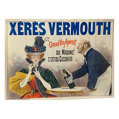 Early 20th Century French Advertising Poster, 'XERES VERMOUTH' c. 1900