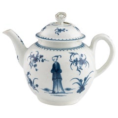 Worcester Porcelain Waiting Chinaman Pattern Teapot c1772