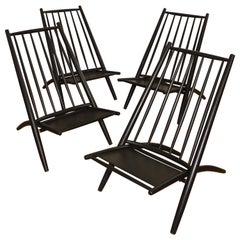 Set of 4 Safari Congo Chair by Ilmari Tapiovaara pour Hagafors, 1950's