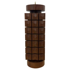 Portavelas de madera de teca de diseño de mediados de siglo , años 70