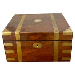 Antique 19th Century Victorian Quality Burr Walnut Brass Bound Writing Box