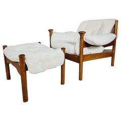 Guy Rogers Santa Fe ‘Her’ Armchair With Footstool Mid Century Vintage Retro MCM