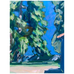 Jacques Poncet ( 1921-2012) 'la terrasse ombragée '  Acrylic on canson paper
