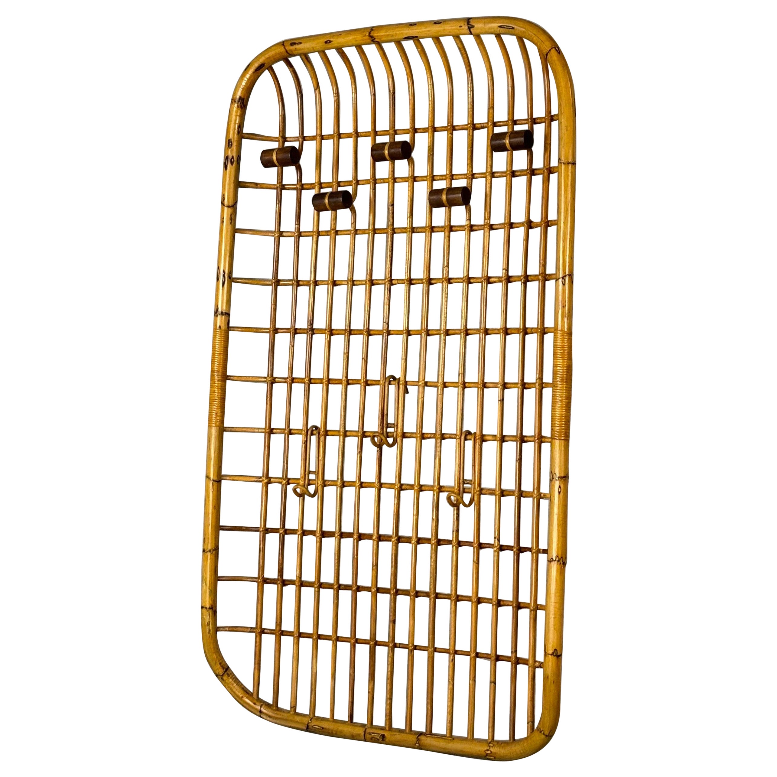 Appendiabiti da muro in vimini di Olaf Van Bohr, 1950s For Sale