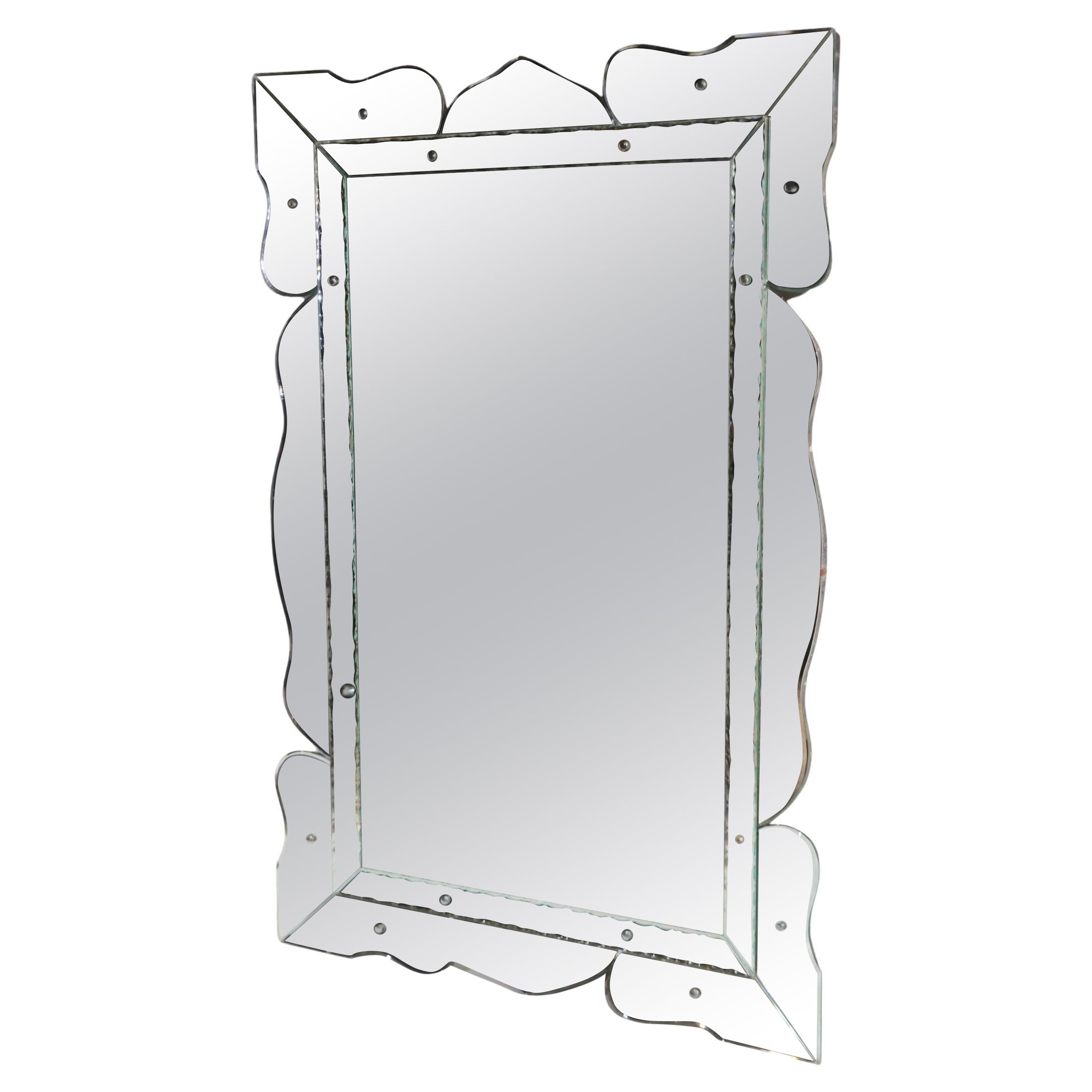 Art Deco Hollywood Regency  Venetian Style Wall Mirror