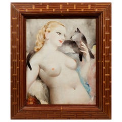 Miçao Kono - "Mujer con gato" (1934) - Huile sur toile